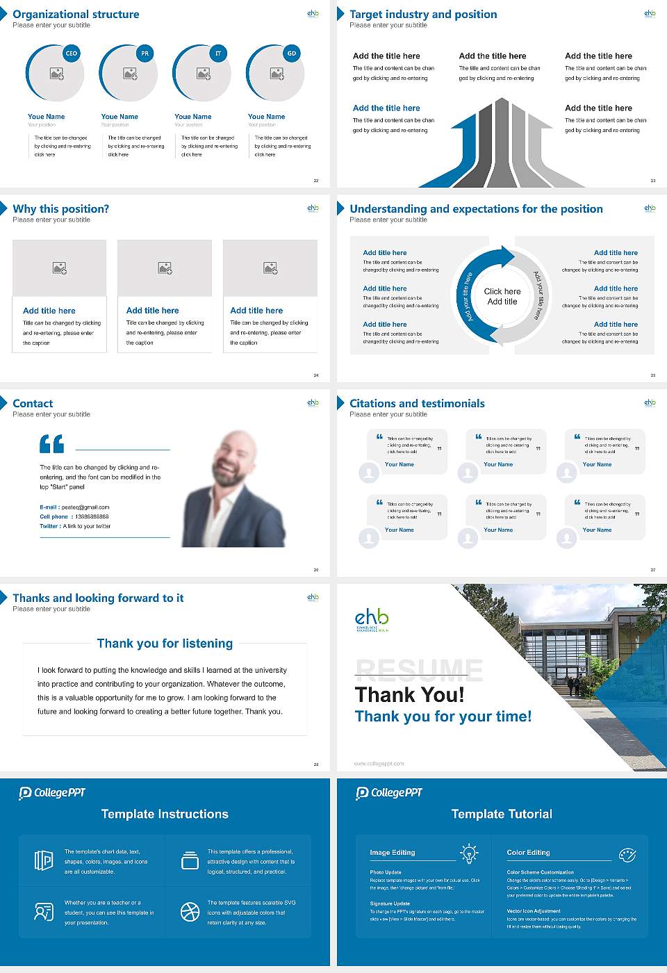 Protestant University of Applied Sciences Berlin Resume PPT Template16:9 ratio PPT effect preview image4