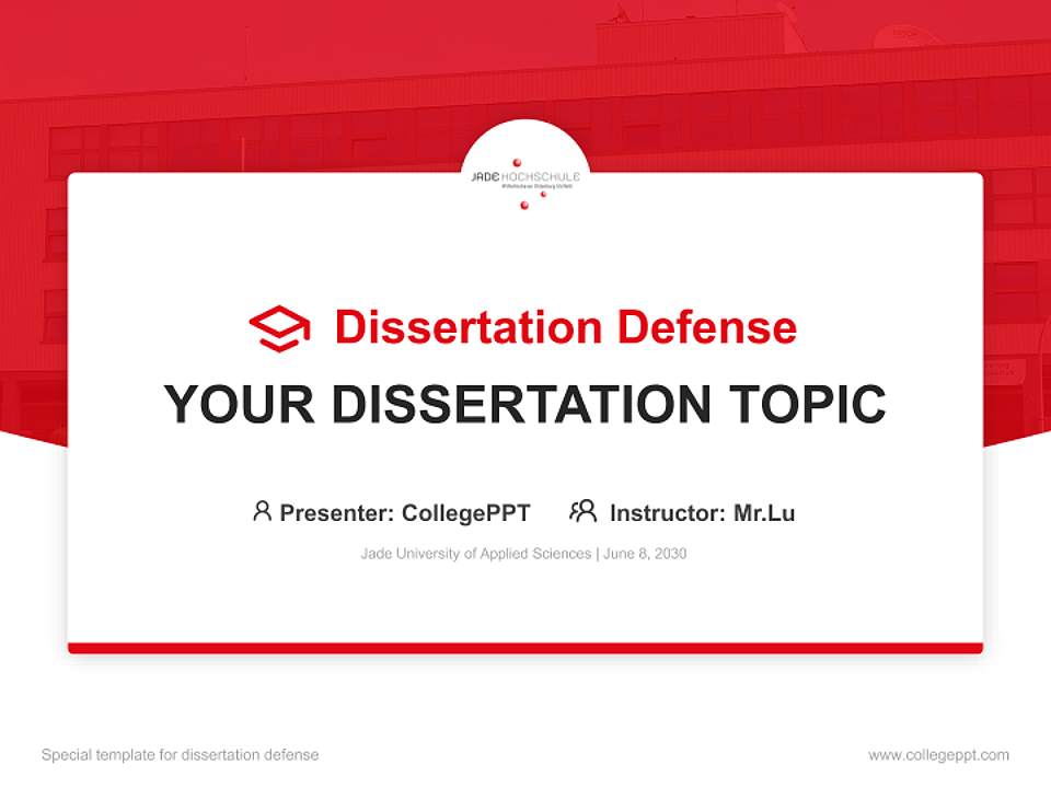 Jade University of Applied Sciences Graduation Thesis Defense PPT Template4:3 ratio PPT effect preview image7