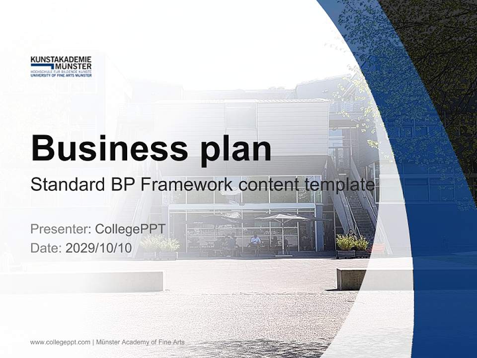Münster Academy of Fine Arts Competition/Entrepreneurship Contest PPT Template4:3 ratio PPT effect preview image9