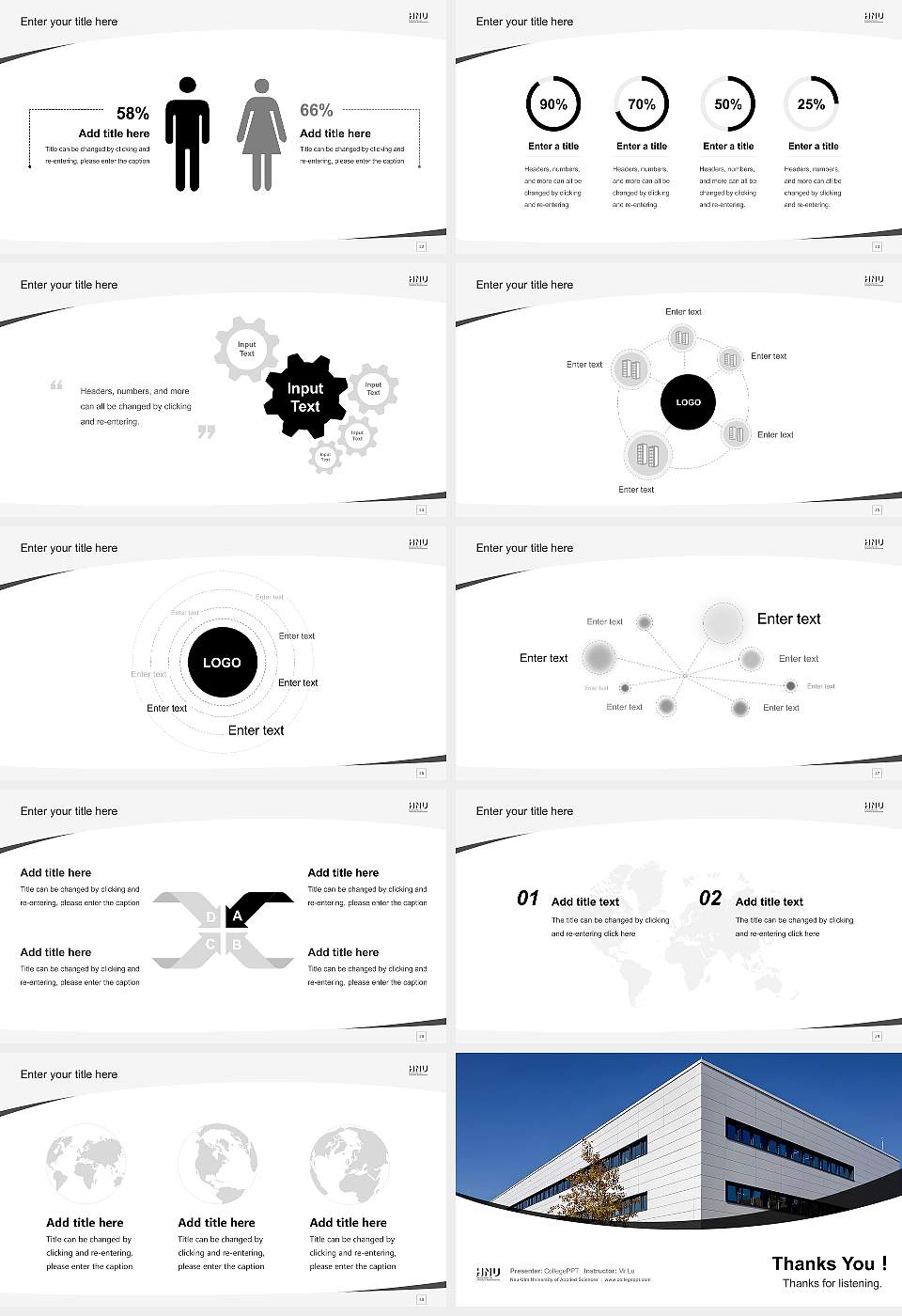 Neu-Ulm University of Applied Sciences Course/Courseware Creation PPT Template16:9 ratio PPT effect preview image4