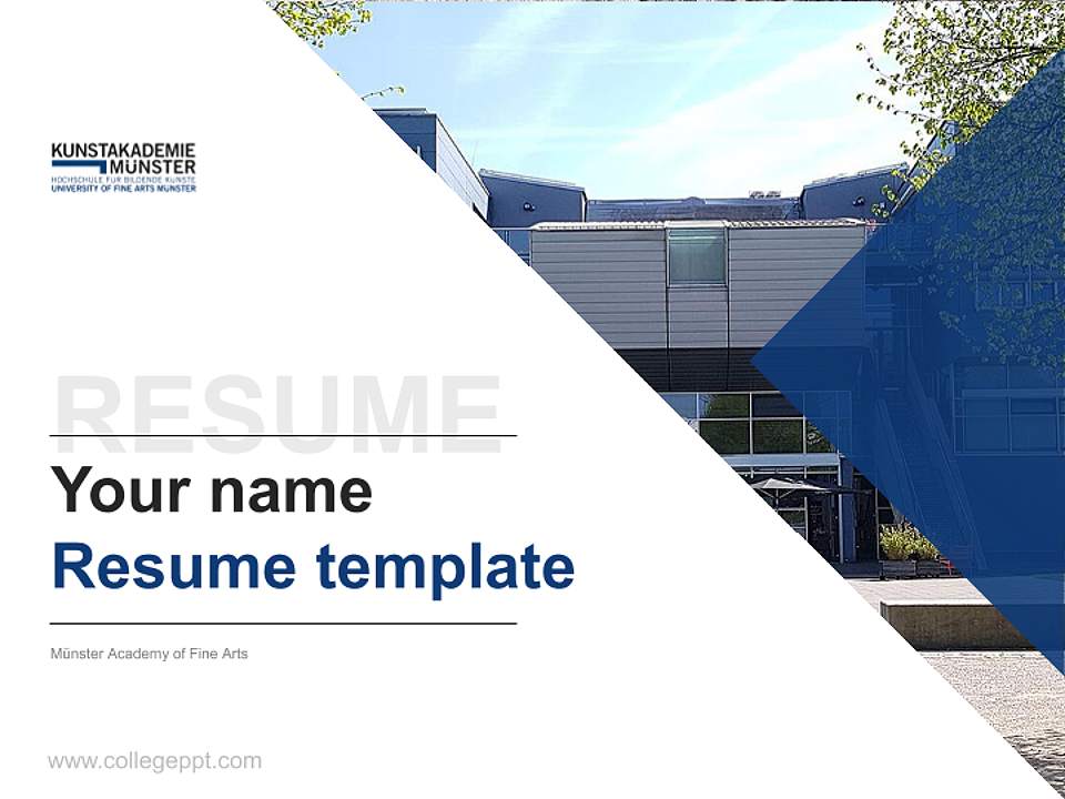 Münster Academy of Fine Arts Resume PPT Template4:3 ratio PPT effect preview image5
