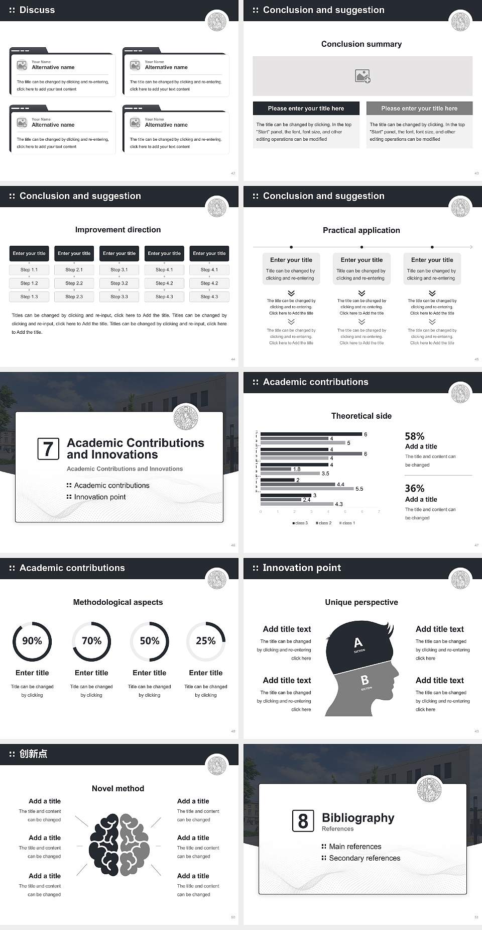 Leipzig University – Jahnallee campus Graduation Thesis Defense PPT Template4:3 ratio PPT effect preview image6