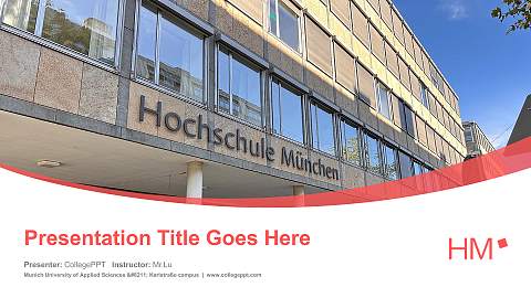 Munich University of Applied Sciences – Karlstraße campus Course/Courseware Creation PPT Template