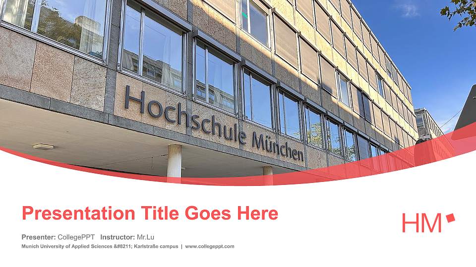 Munich University of Applied Sciences – Karlstraße campus Course/Courseware Creation PPT Template16:9 ratio PPT effect preview image