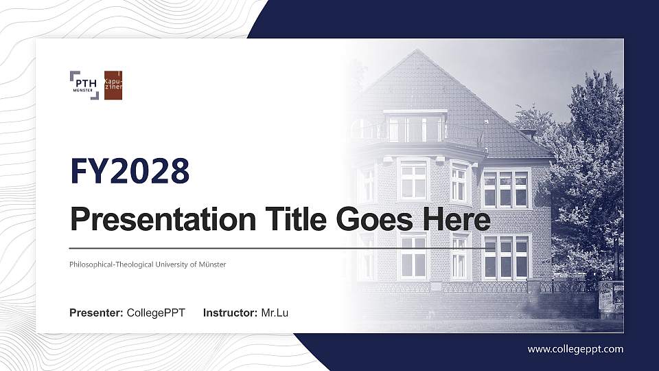 Philosophical-Theological University of Münster Academic Presentation/Research Findings Report PPT Template16:9 ratio PPT effect preview image