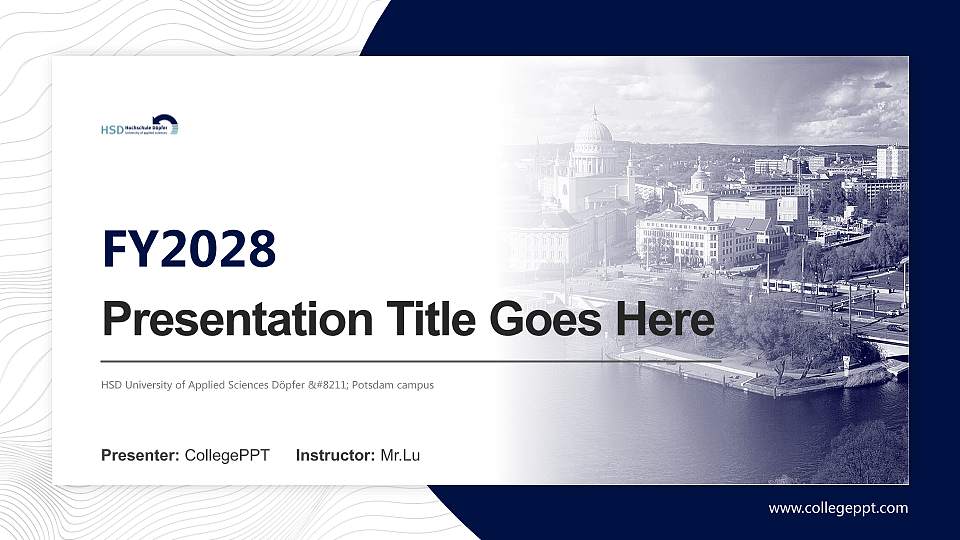 HSD University of Applied Sciences Döpfer – Potsdam campus Academic Presentation/Research Findings Report PPT Template16:9 ratio PPT effect preview image