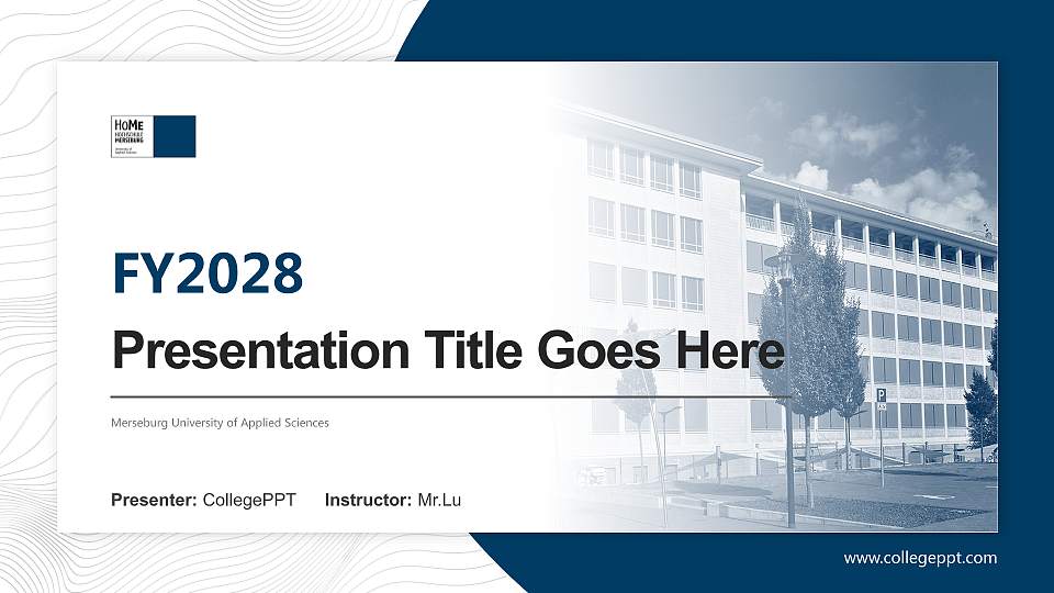 Merseburg University of Applied Sciences Academic Presentation/Research Findings Report PPT Template16:9 ratio PPT effect preview image