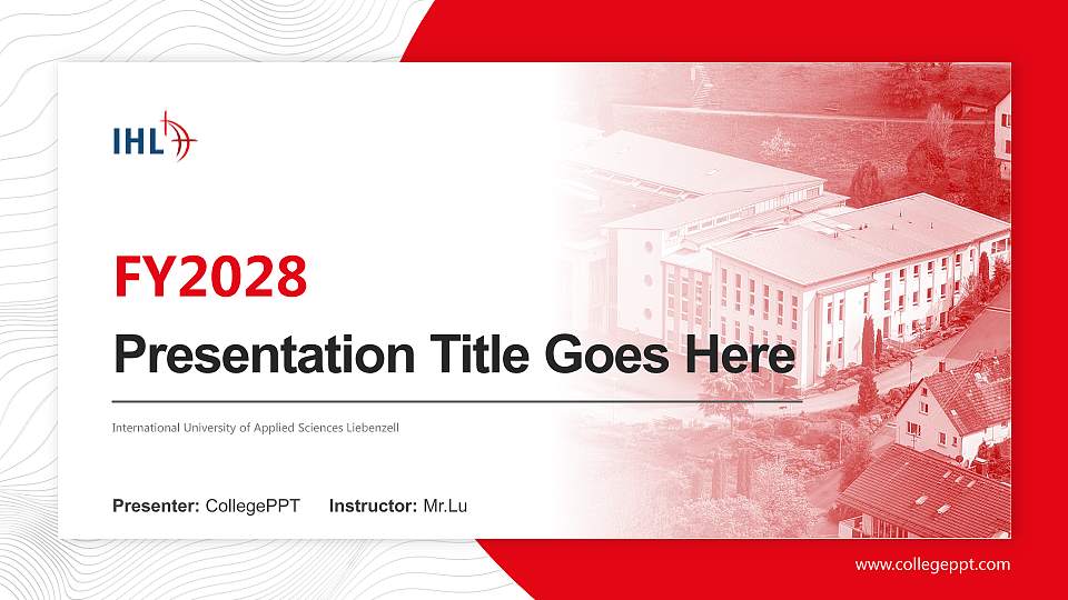 International University of Applied Sciences Liebenzell Academic Presentation/Research Findings Report PPT Template16:9 ratio PPT effect preview image