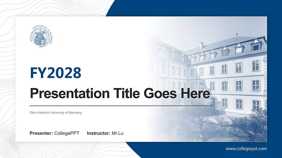 Otto-Friedrich University of Bamberg Academic Presentation/Research Findings Report PPT Template16:9 ratio PPT effect preview image