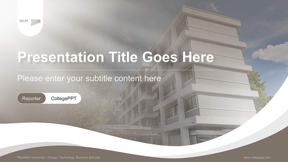 Pforzheim University – Design, Technology, Business and Law Lecture Sharing and Networking Event PPT Template16:9 ratio PPT effect preview image