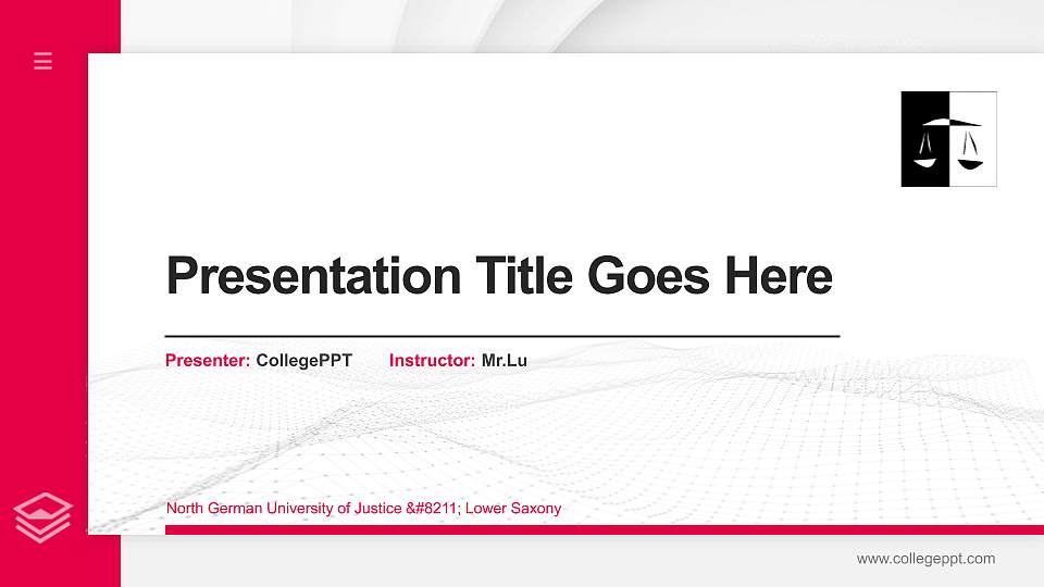 North German University of Justice – Lower Saxony Thesis Proposal/Graduation Defense PPT Template16:9 ratio PPT effect preview image