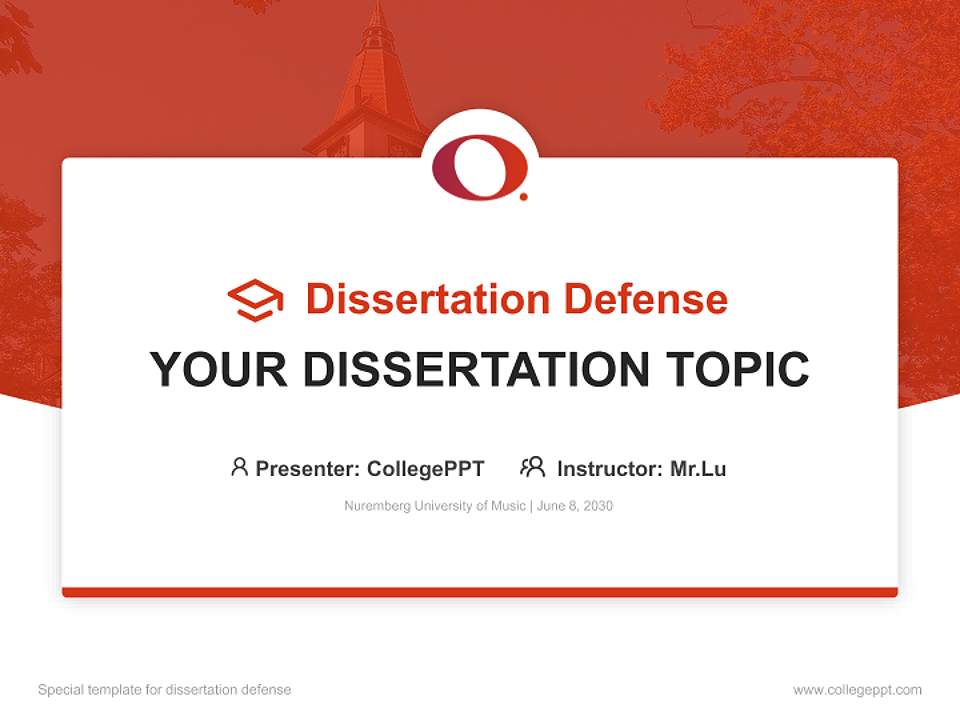 Nuremberg University of Music Graduation Thesis Defense PPT Template4:3 ratio PPT effect preview image7