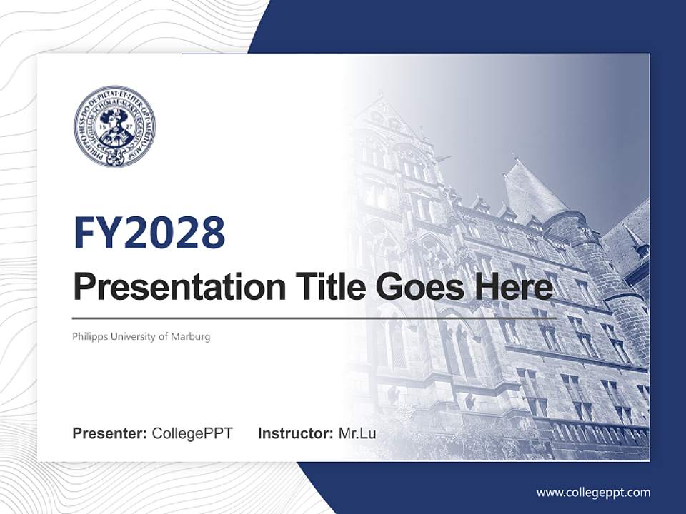 Philipps University of Marburg Academic Presentation/Research Findings Report PPT Template4:3 ratio PPT effect preview image5