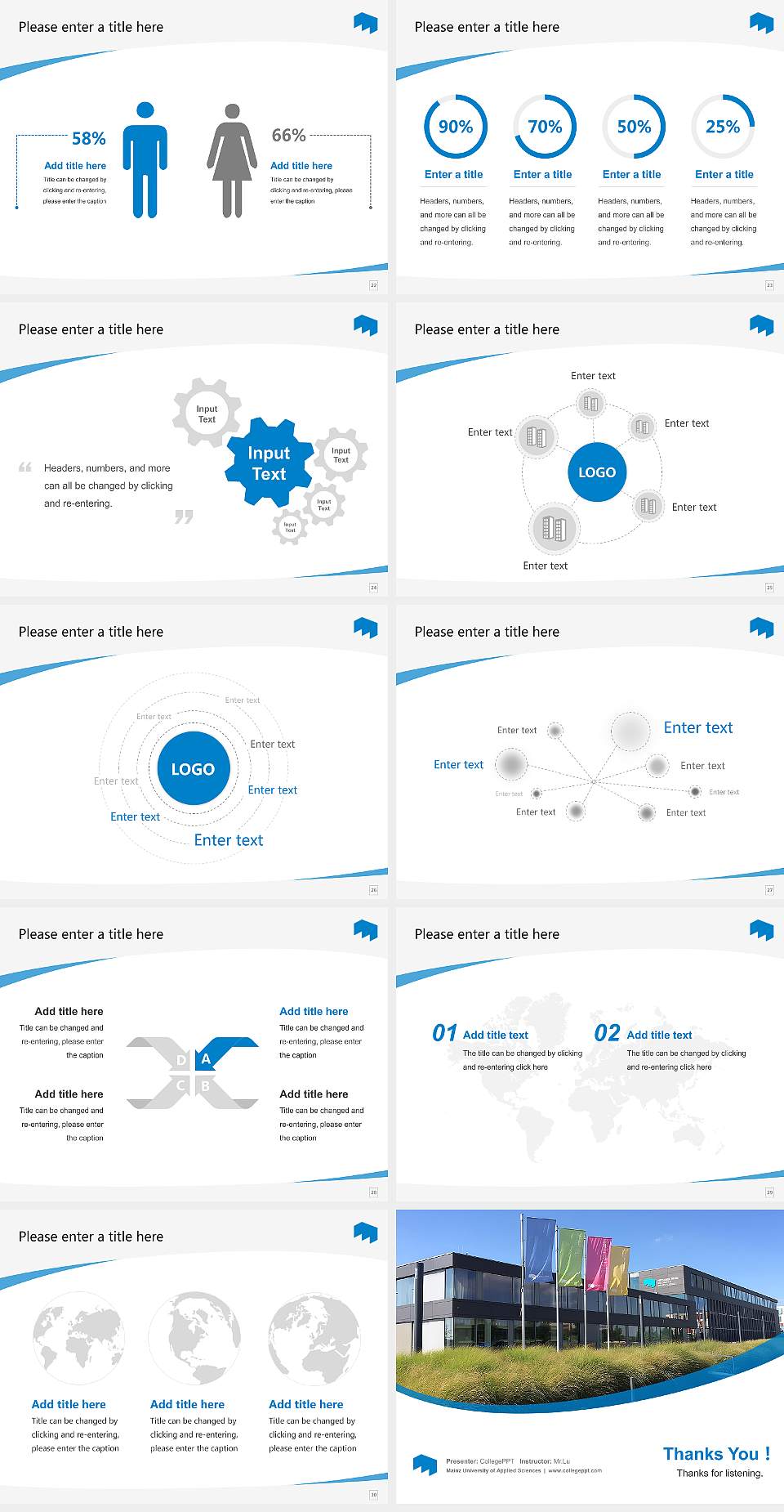Mainz University of Applied Sciences Course/Courseware Creation PPT Template4:3 ratio PPT effect preview image4