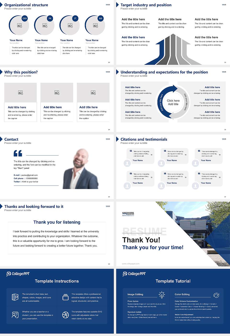 Münster Academy of Fine Arts Resume PPT Template16:9 ratio PPT effect preview image4