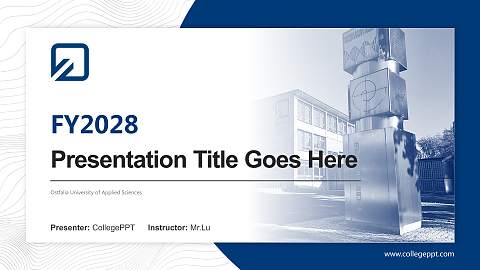 Ostfalia University of Applied Sciences Academic Presentation/Research Findings Report PPT Template