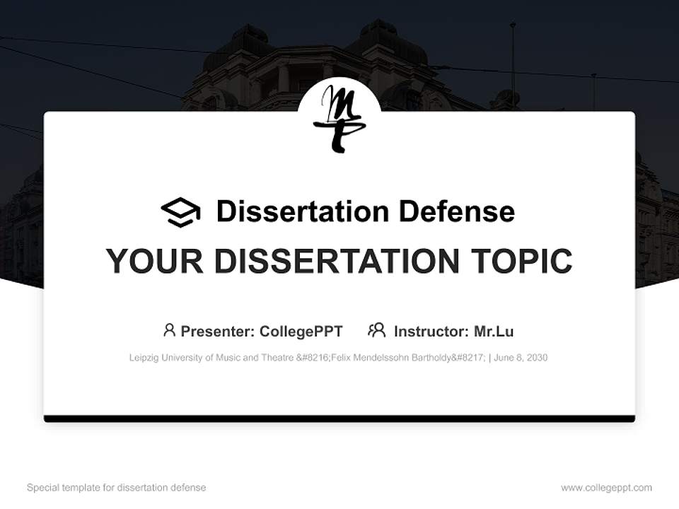 Leipzig University of Music and Theatre ‘Felix Mendelssohn Bartholdy’ Graduation Thesis Defense PPT Template4:3 ratio PPT effect preview image7