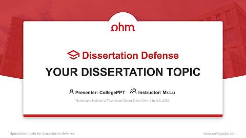 Nuremberg Institute of Technology Georg Simon Ohm Graduation Thesis Defense PPT Template
