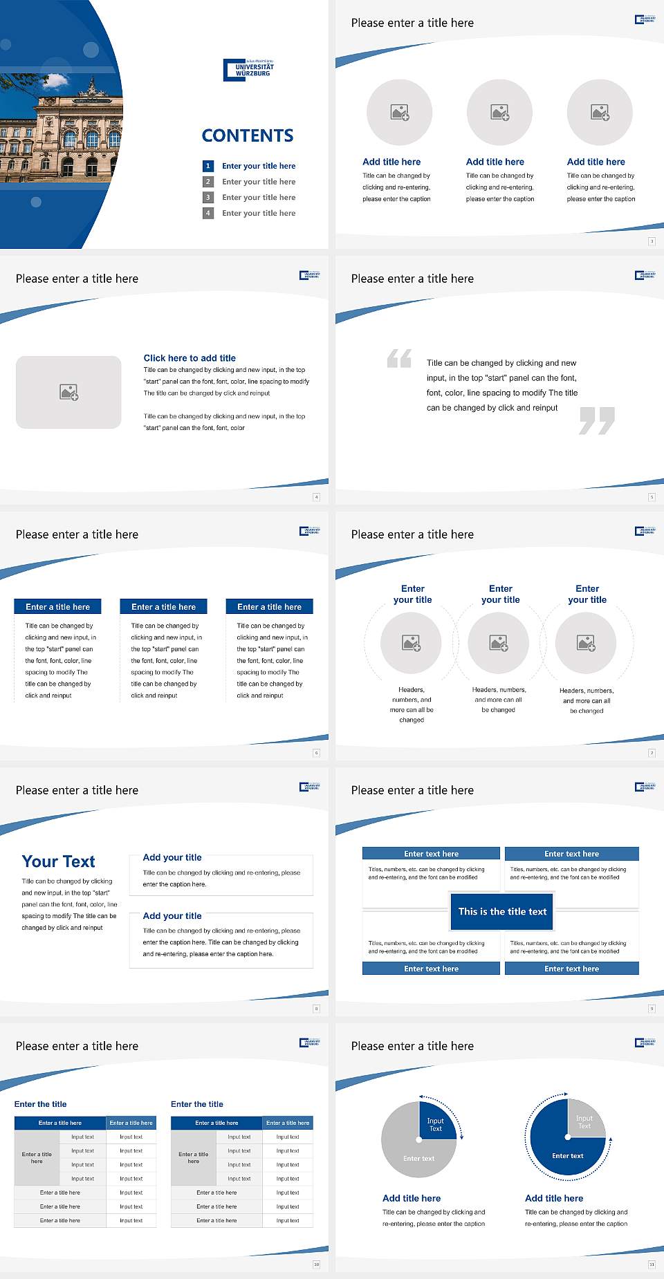Julius Maximilian University of Würzburg – Sanderring campus Course/Courseware Creation PPT Template4:3 ratio PPT effect preview image2