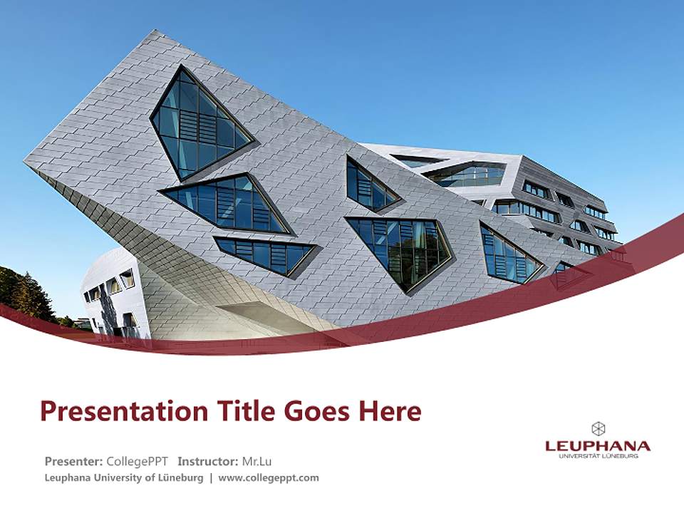Leuphana University of Lüneburg Course/Courseware Creation PPT Template4:3 ratio PPT effect preview image5