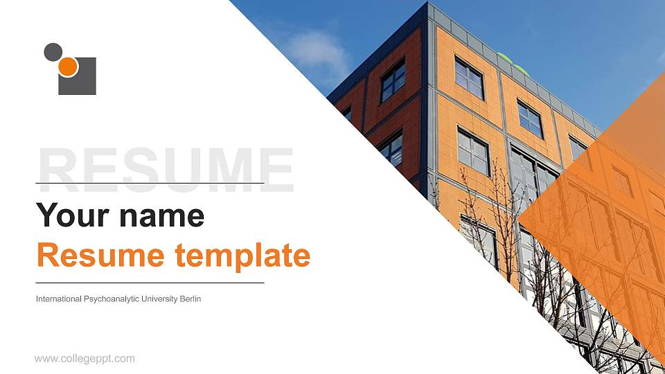 International Psychoanalytic University Berlin Resume PPT Template16:9 ratio PPT effect preview image