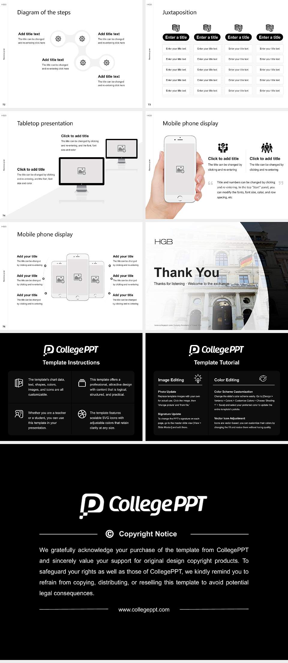 Leipzig Academy of Visual Arts Competition/Entrepreneurship Contest PPT Template4:3 ratio PPT effect preview image9