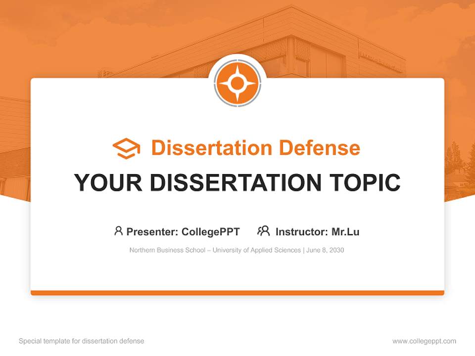 Northern Business School – University of Applied Sciences Graduation Thesis Defense PPT Template4:3 ratio PPT effect preview image7