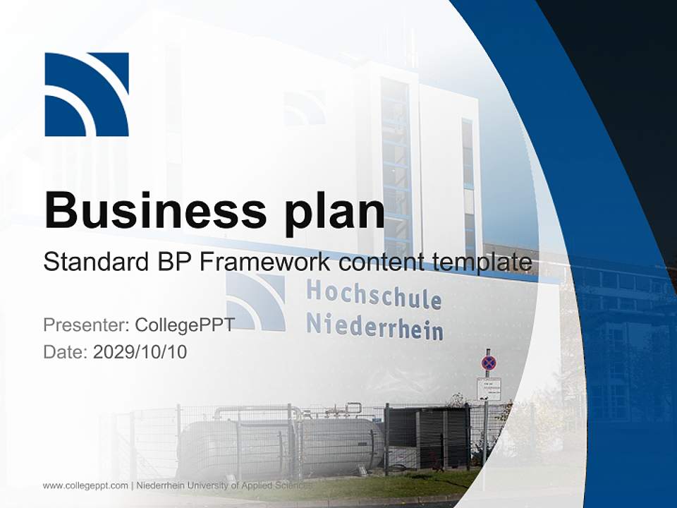 Niederrhein University of Applied Sciences Competition/Entrepreneurship Contest PPT Template4:3 ratio PPT effect preview image9