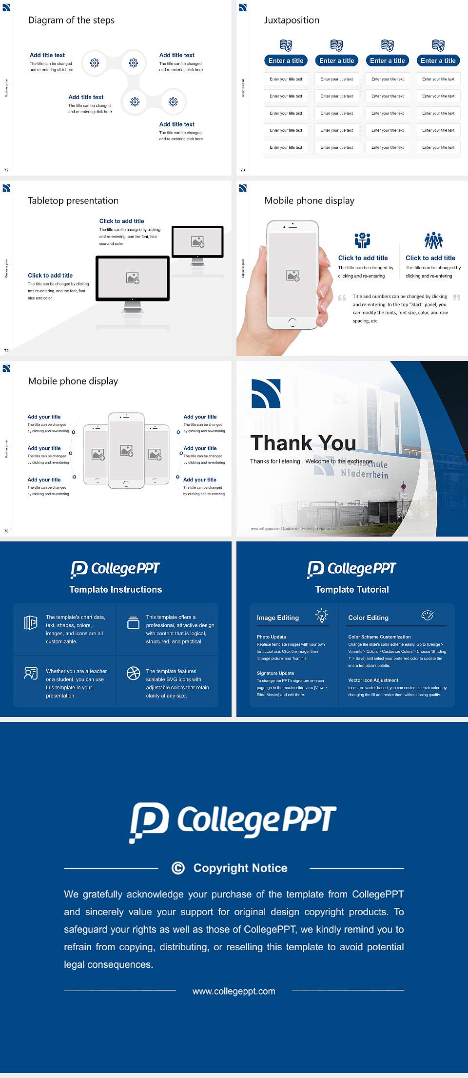 Niederrhein University of Applied Sciences Competition/Entrepreneurship Contest PPT Template4:3 ratio PPT effect preview image9
