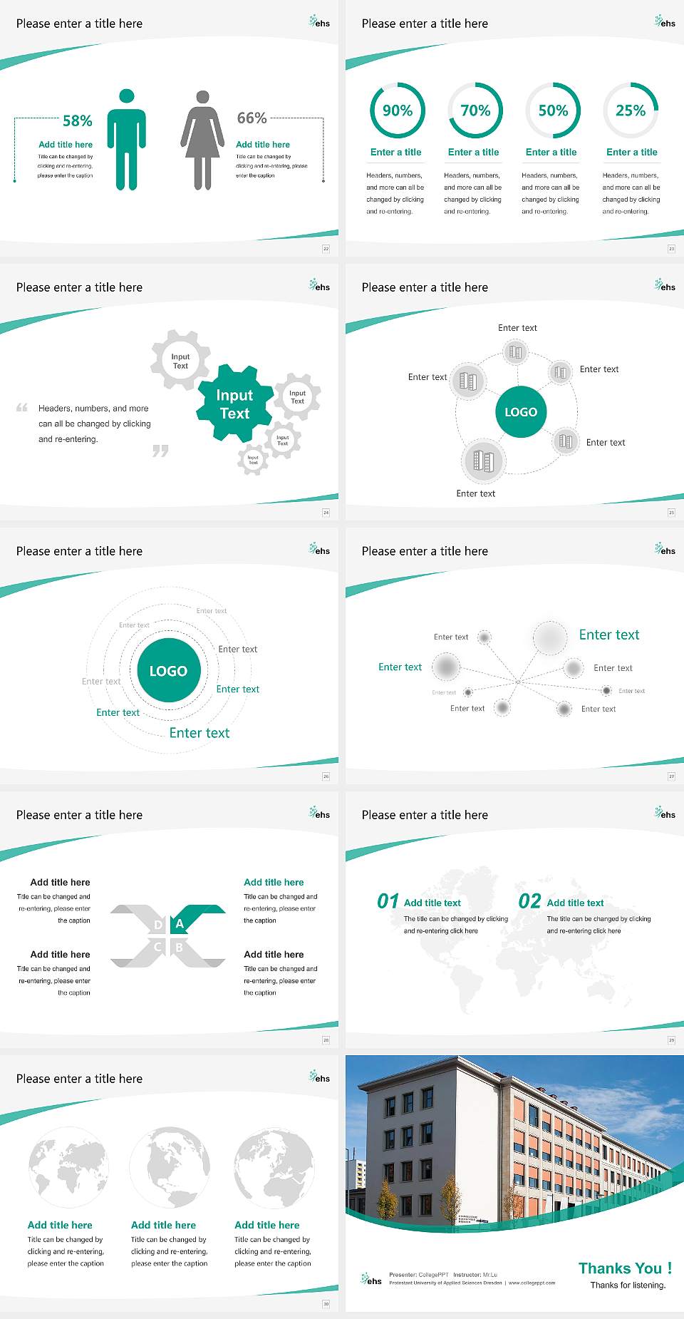Protestant University of Applied Sciences Dresden Course/Courseware Creation PPT Template4:3 ratio PPT effect preview image4