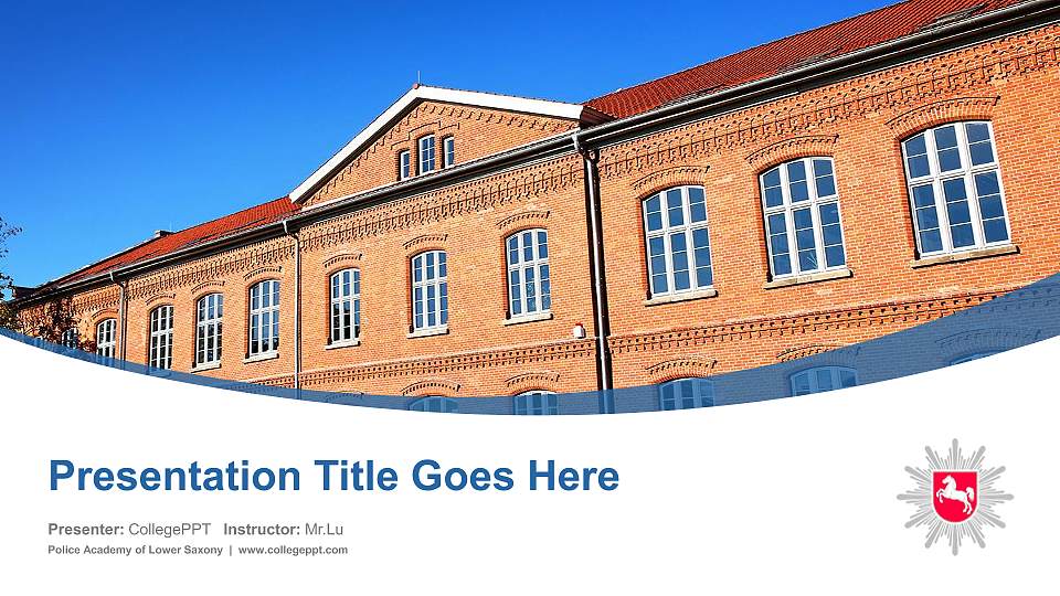 Police Academy of Lower Saxony Course/Courseware Creation PPT Template16:9 ratio PPT effect preview image