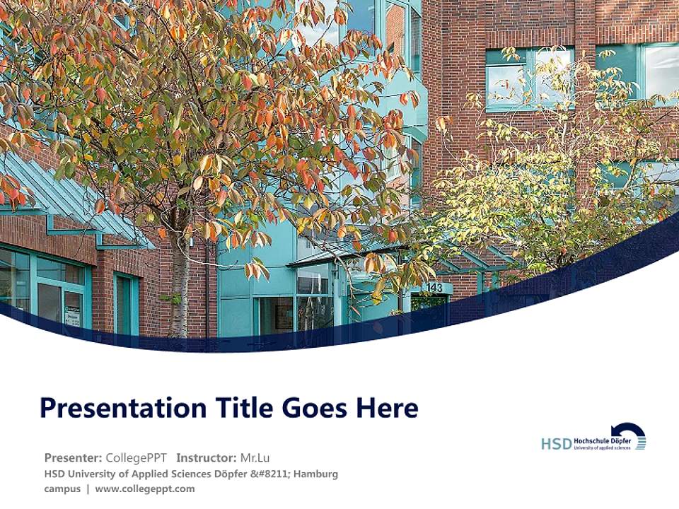 HSD University of Applied Sciences Döpfer – Hamburg campus Course/Courseware Creation PPT Template4:3 ratio PPT effect preview image5