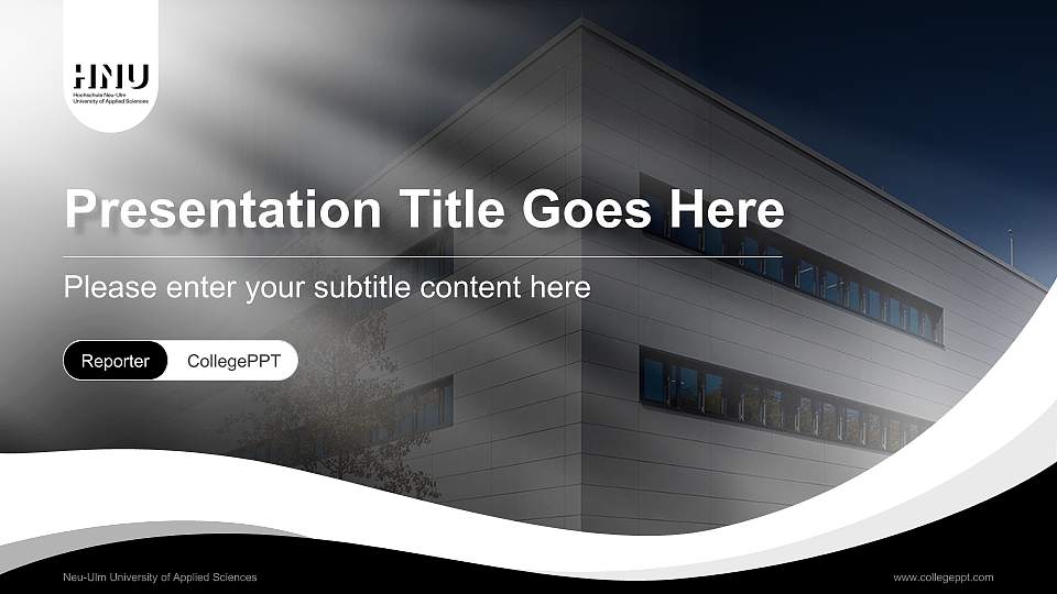 Neu-Ulm University of Applied Sciences Lecture Sharing and Networking Event PPT Template16:9 ratio PPT effect preview image