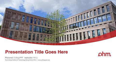 Nuremberg Institute of Technology Georg Simon Ohm Course/Courseware Creation PPT Template