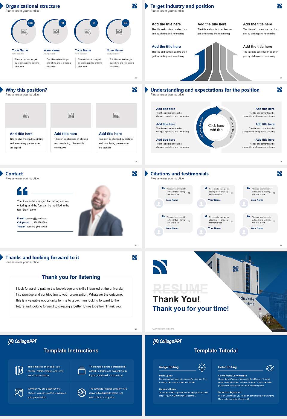 Niederrhein University of Applied Sciences Resume PPT Template16:9 ratio PPT effect preview image4