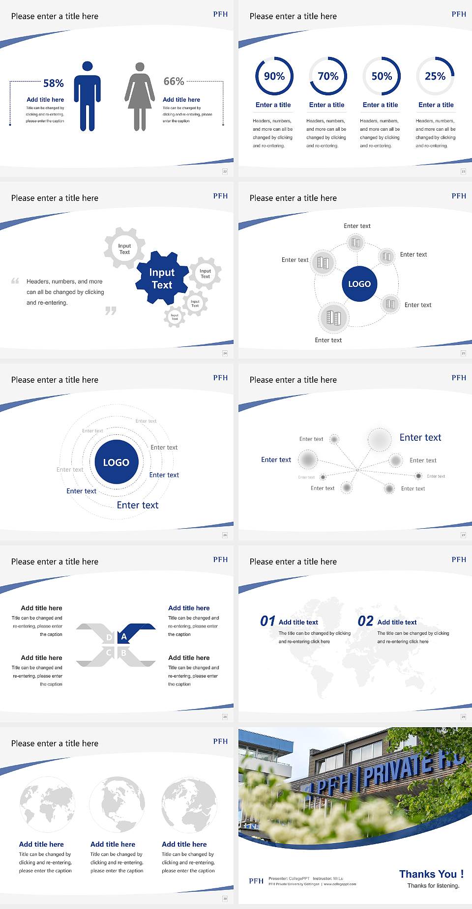 PFH Private University Göttingen Course/Courseware Creation PPT Template4:3 ratio PPT effect preview image4