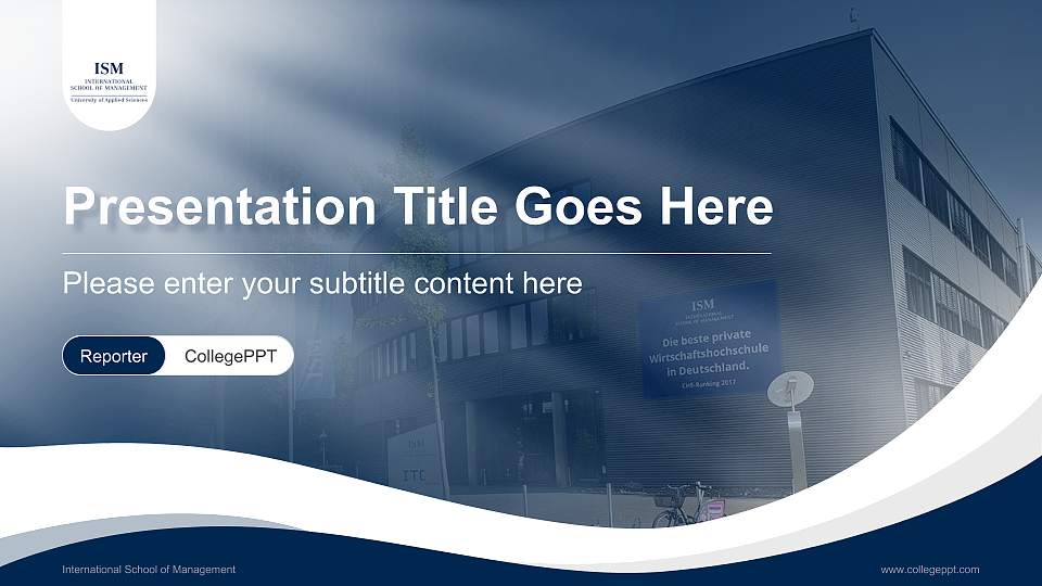 International School of Management Lecture Sharing and Networking Event PPT Template16:9 ratio PPT effect preview image