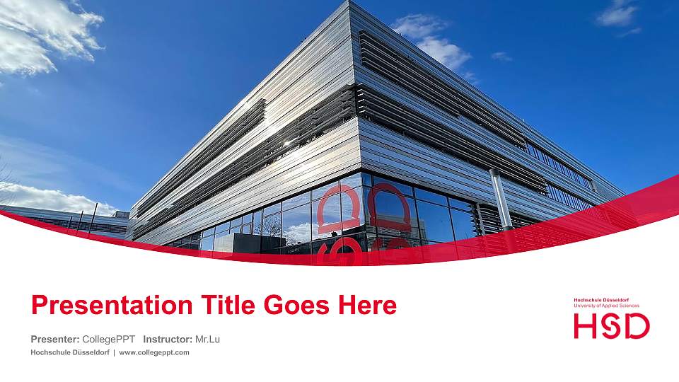 Hochschule Düsseldorf Course/Courseware Creation PPT Template16:9 ratio PPT effect preview image