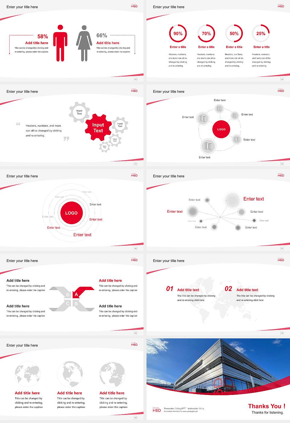 Hochschule Düsseldorf Course/Courseware Creation PPT Template16:9 ratio PPT effect preview image4