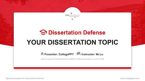Jade University of Applied Sciences – Oldenburg campus Graduation Thesis Defense PPT Template