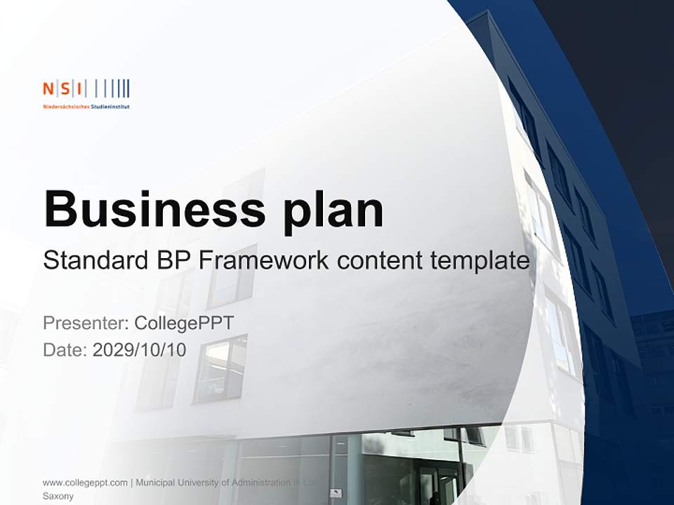 Municipal University of Administration in Lower Saxony Competition/Entrepreneurship Contest PPT Template4:3 ratio PPT effect preview image9