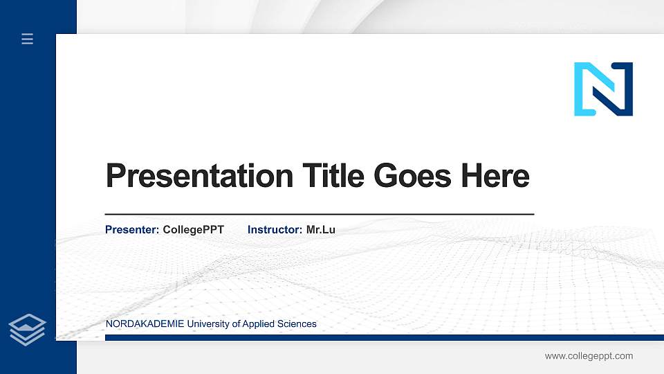 NORDAKADEMIE University of Applied Sciences Thesis Proposal/Graduation Defense PPT Template16:9 ratio PPT effect preview image