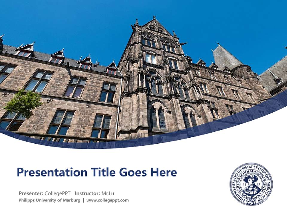 Philipps University of Marburg Course/Courseware Creation PPT Template4:3 ratio PPT effect preview image5