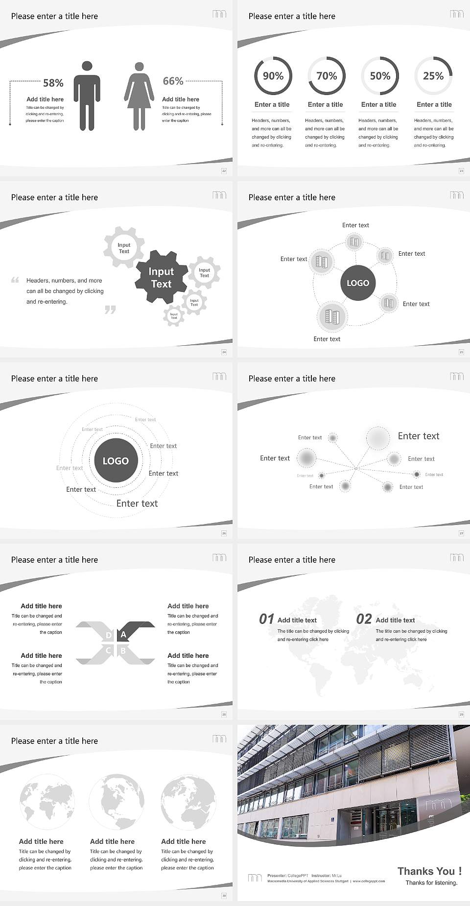 Macromedia University of Applied Sciences Stuttgart Course/Courseware Creation PPT Template4:3 ratio PPT effect preview image4