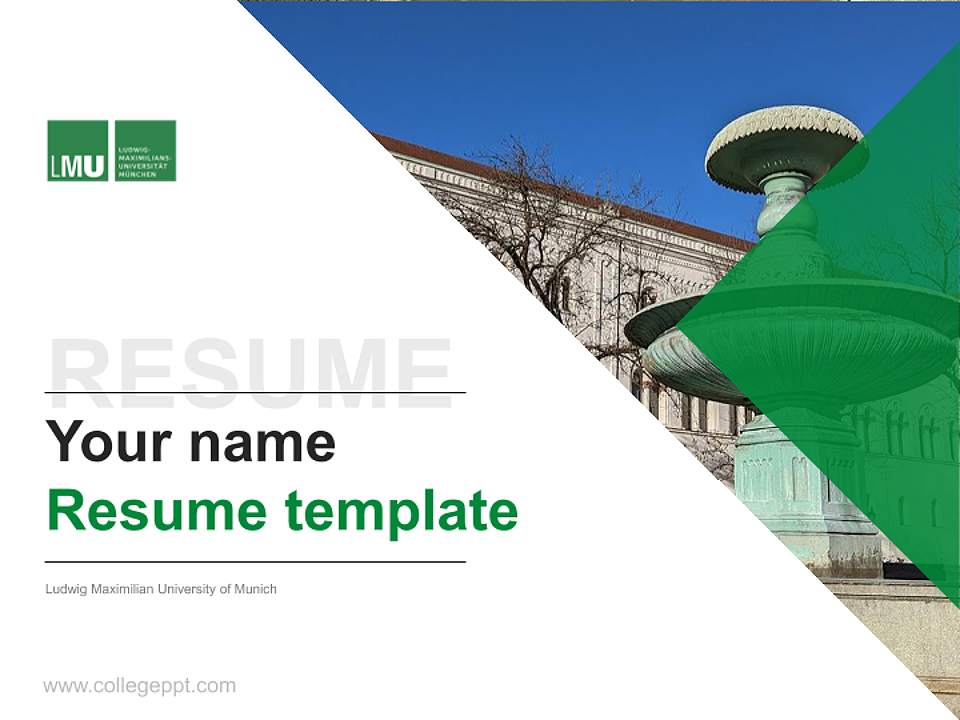 Ludwig Maximilian University of Munich Resume PPT Template4:3 ratio PPT effect preview image5