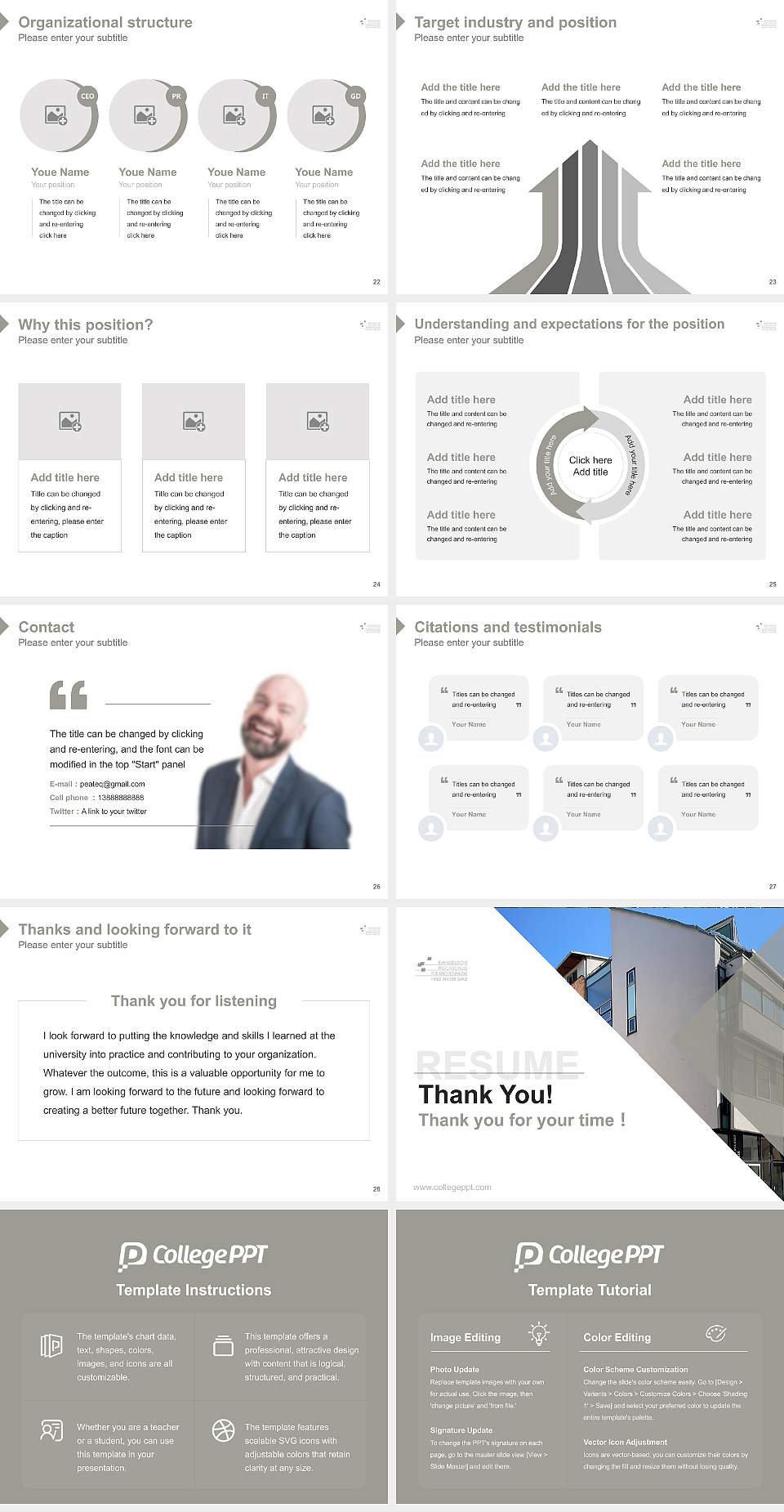 Protestant University of Church Music Halle Resume PPT Template4:3 ratio PPT effect preview image4