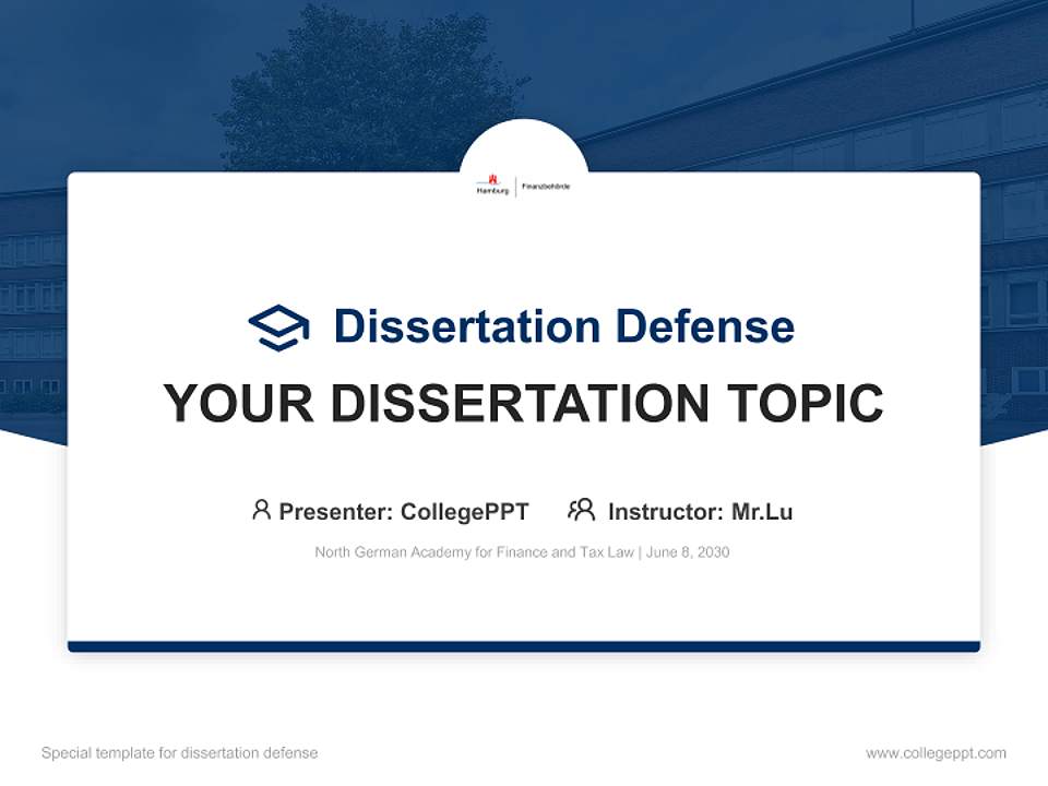 North German Academy for Finance and Tax Law Graduation Thesis Defense PPT Template4:3 ratio PPT effect preview image7