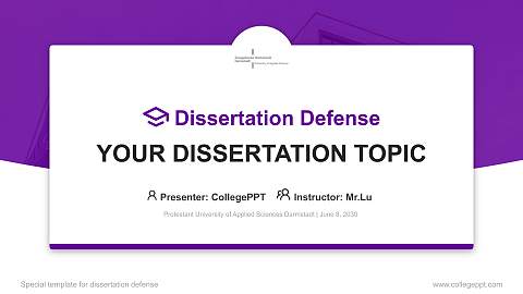 Protestant University of Applied Sciences Darmstadt Graduation Thesis Defense PPT Template