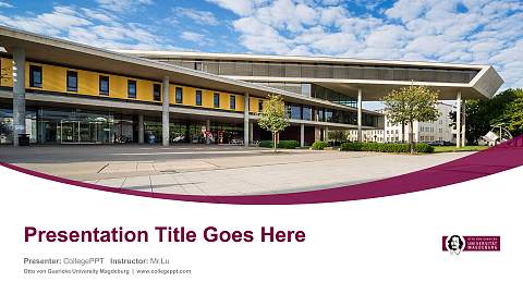 Otto von Guericke University Magdeburg Course/Courseware Creation PPT Template