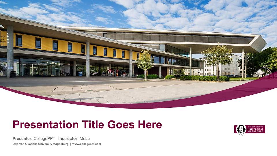 Otto von Guericke University Magdeburg Course/Courseware Creation PPT Template16:9 ratio PPT effect preview image